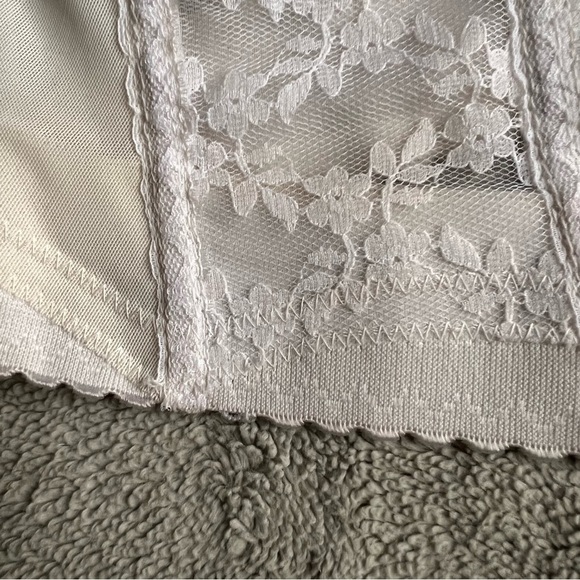 Vintage 90s Backless Young Smoothie Strouse Adler Floral Lace Corset Long Bra - Picture 5 of 17